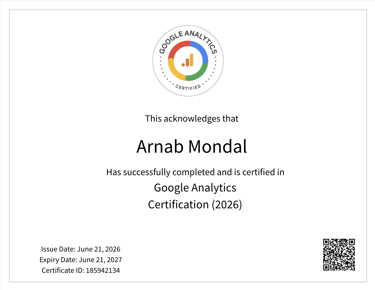 Google Analytics Certificate